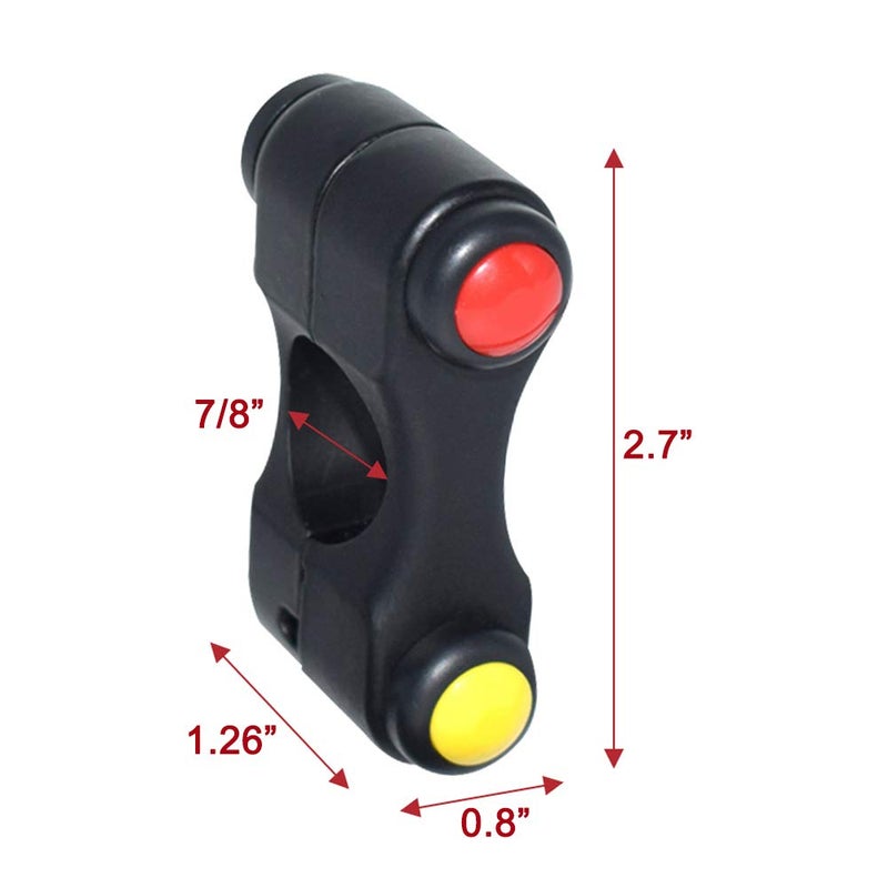 Feiteplus 12V Aluminum Motorcycle 7/8" 22mm Handlebar Switches Headlight Hazard Brake Fog Lights Horn ON Off Start Switch 3 Buttons - Image 3